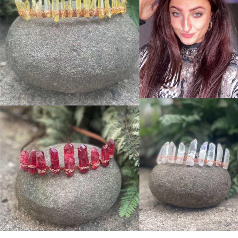 Crystal and Copper Chakra Tiaras